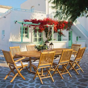 SEVEN SEAS TEAK Coster 8 - Person Round Teak Outdoor Dining Set