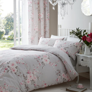 CATHERINE LANSFIELD Canterbury Floral Reversible Double Duvet Cover Set with Pillowcases with Pillowcases