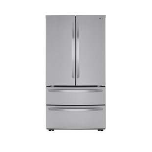 LG 23 cu. ft. 4-Door French Door Refrigerator with Internal Water Dispenser in Print Proof Stainless Steel, Counter Depth, 36"