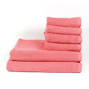 ARKWRIGHTLLC Cotton Ribbed Bath Towels (Set of 6)