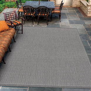 Breakwater Bay Elis Flatweave Gray White Indoor Outdoor Area Rug