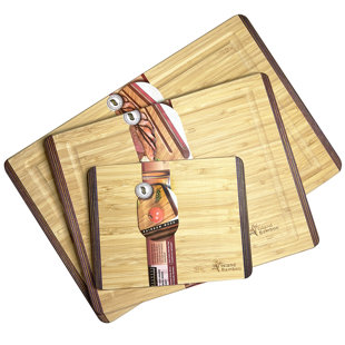 ISLAND BAMBOO Bamboo Cutting Board Set With Pakka Edging