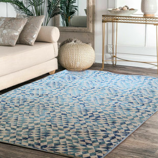 MIKADO LIVING Aptos Geometric Machine Woven 120 X 170cm Blue Area Rug