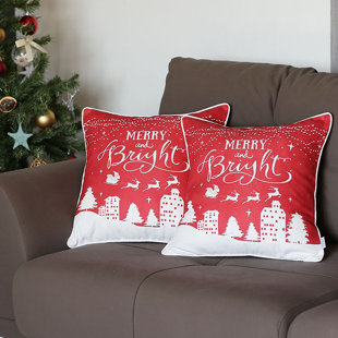 MIKE&CO. NEW YORK Christmas Square 18" Pillow Cover (Set of 2)