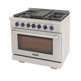 Kucht 36" 5.2 Cubic Feet Smart Retro Free Standing Range with 6 Burners