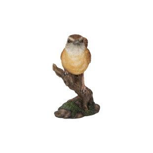 HI-LINE GIFT LTD. Carolina Wren On Stump 1 Piece Garden Statue