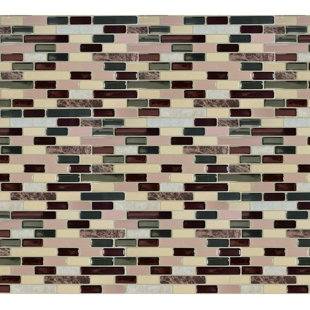 THOMAS AVENUE CERAMICS 1'' W x 4'' L Vinyl Peel and Stick Mosaic Tile (Set of 4)