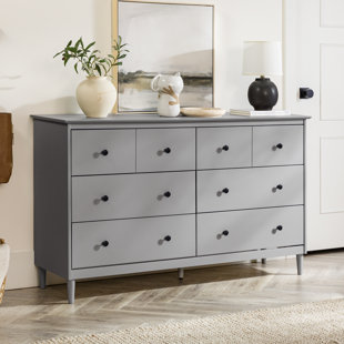 WADE LOGAN® Bhuneshwar 6 Drawer Solid Wood Double Dresser