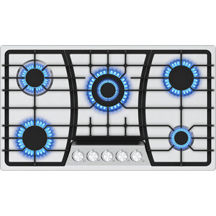 KADORER 36" Stainless Steel Gas 5 Burner Cooktop with Dual Size Power Burner