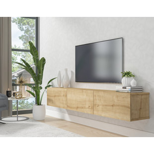 WROUGHT STUDIO™ Ozge Floating TV Stand for 80" TVs - Sleek, Wall-Mounted Media Console
