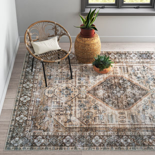 MISTANA™ Ecker Medallion Machine Washable Area Rug for Living Room Bedroom Dining Room Kitchen