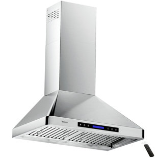 EKON KITCHEN EXPERT 36" 900 CFM Convertible Wall Mount Range Hood in Silver with Remote Control Included