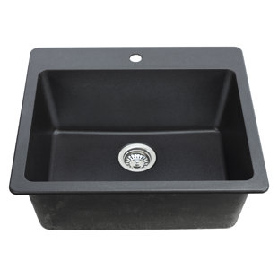 AGUA CANADA 25'' L Single Bowl Granite Kitchen Sink