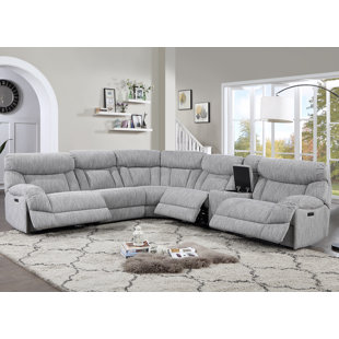 HOKKU DESIGNS Anahie 227.5" Wide Symmetrical Reclining Corner Sectional