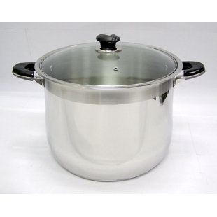 PRIME PACIFIC 20qt Stainless Steel Stock Pot With Glass Lid