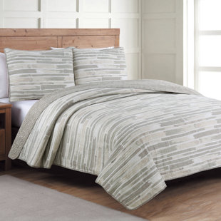 ESTATE COLLECTION Algarve Percale Striped Quilt Set