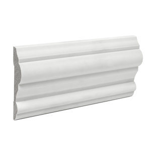 ARCHITECTURAL PRODUCTS BY OUTWATER L.L.C. WM 298 3-1/2 in x 1 in x 6 in Long Plain Recycled Polystyrene Panel Moulding Sample