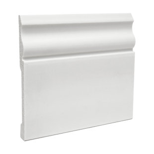 ARCHITECTURAL PRODUCTS BY OUTWATER L.L.C. WM 163E 5-5/8 in x 1/2 in x 6 in Long Plain Recycled Polystyrene Base Moulding Sample