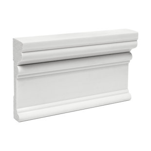 ARCHITECTURAL PRODUCTS BY OUTWATER L.L.C. RB03 1-1/8 in x 3-5/8 in x 6 in Long Recycled Polystyrene Door and Window Casing Moulding Sample