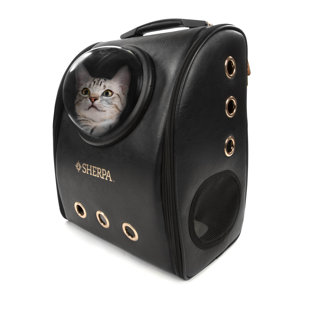 TUCKER MURPHY PET™ Cojocar Sherpa Cat Travel Backpack with Bubble View Window, Black