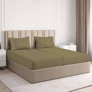 NY TEXTILE HAUS 7-Piece Rayon from Bamboo Deep Pockets Split King Bed Sheet Set