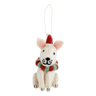 ACCENT DECOR Fido Natural Fibers Animal Holiday Shaped Ornament