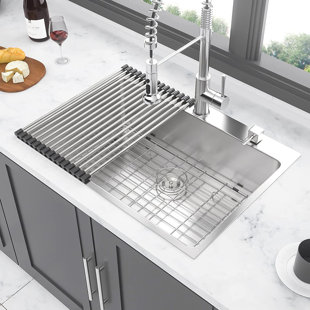 LORDEAR 28" L x 22" W Drop-in Kitchen Sink 16 Gauge Stainless Steel Kitchen Sink Topmount Single Bowl Sink