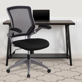 IHOME STUDIO Bonavant Mid-Back Mesh Swivel Ergonomic Task Office Chair with Flip-Up Arms