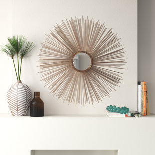 MISTANA Pranzal Sunburst Framed Accent Mirror in Burnt Copper