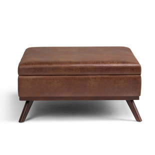 SIMPLI HOME Owen Faux Leather Ottoman