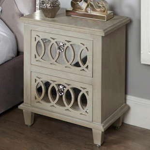 FAIRMONT PARK 2 Drawers Bedside Table for Bedroom Furniture, 66cm Nightstand Storage Cabinet Bed Side Table