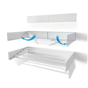 REBRILLIANT Metal Retractable Wall Mount Indoor/Outdoor Laundry Drying Rack