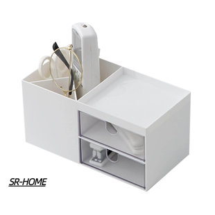 SR-HOME Plastic Desk Organizer with Drawers