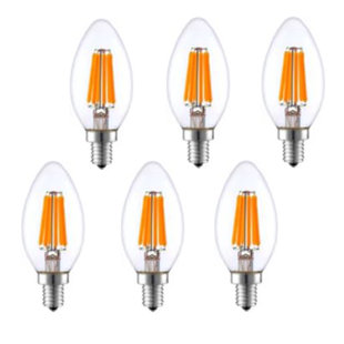 ARTIVA USA 60 Watt Equivalent B11 E12/Candelabra Dimmable 3000K LED Bulb (Set of 6)