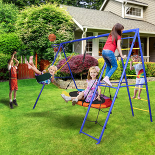KLO KICK Swing Set with Climbing Ladder, Net