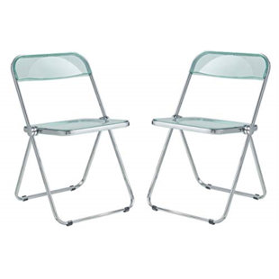 LEISUREMOD Lawrence Plastic / Resin Stackable Folding Chair Folding Chair Set (Set of 2)