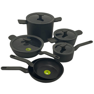 BergHOFF Leo 10Pc Non-stick Cookware Set, Black