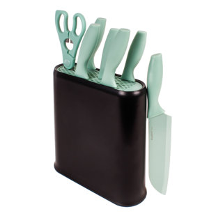 BERGHOFF 8Pc PP Knife Set With Universal Block Knife Block, Grey