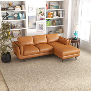 CORRIGAN STUDIO® Kasi Top Genuine Leather Chaise Sectional