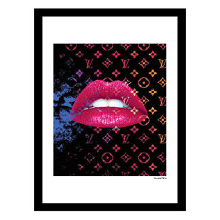 VENICE BEACH COLLECTIONS Fairchild Paris HOT PINK GLAM LIPS - 14"x18" Framed Print