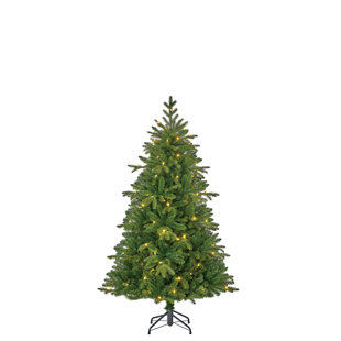 DIE SAISONTRUHE Künstlicher Tannenbaum Grün mit 120 LED-Lichtern