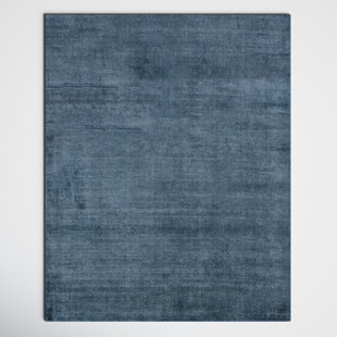 JOSS & MAIN Oath Handmade Hand Loomed Viscose Blue Rug