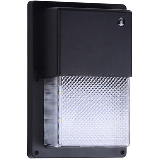 SIMPLY CONSERVE 100-Watt Equivalent Integrated LED Black Mini Wall Pack Light, 4000K