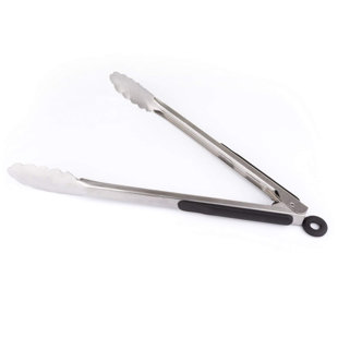 PRIME PACIFIC 9in Stainless Steel Locking Tongs With Silicone On Handles