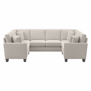 BUSH FURNITURE Flare Collection Upholstered 113W U Shaped Symmetrical Sectional