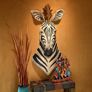 DESIGN TOSCANO King of the Herd Safari Zebra Wall Sculpture