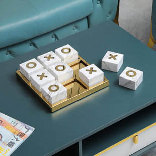 HomeBelongs 2 Player Marble Tic Tac Toe