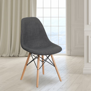 WROUGHT STUDIO™ Daker Fabric Chair with Wooden Legs