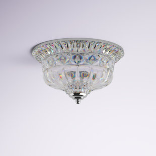 WILLA ARLO™ INTERIORS Kowalewski 3 - Light 13.2" Chrome/Crystal Flush Mount