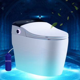 WFSHOP Intelligent Toilet Bidet Seat with Foam Anti-Splash, Heated Seat, and Automatic Flushing